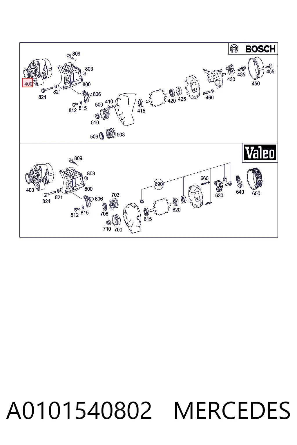 A0101540802 Mercedes Alternator