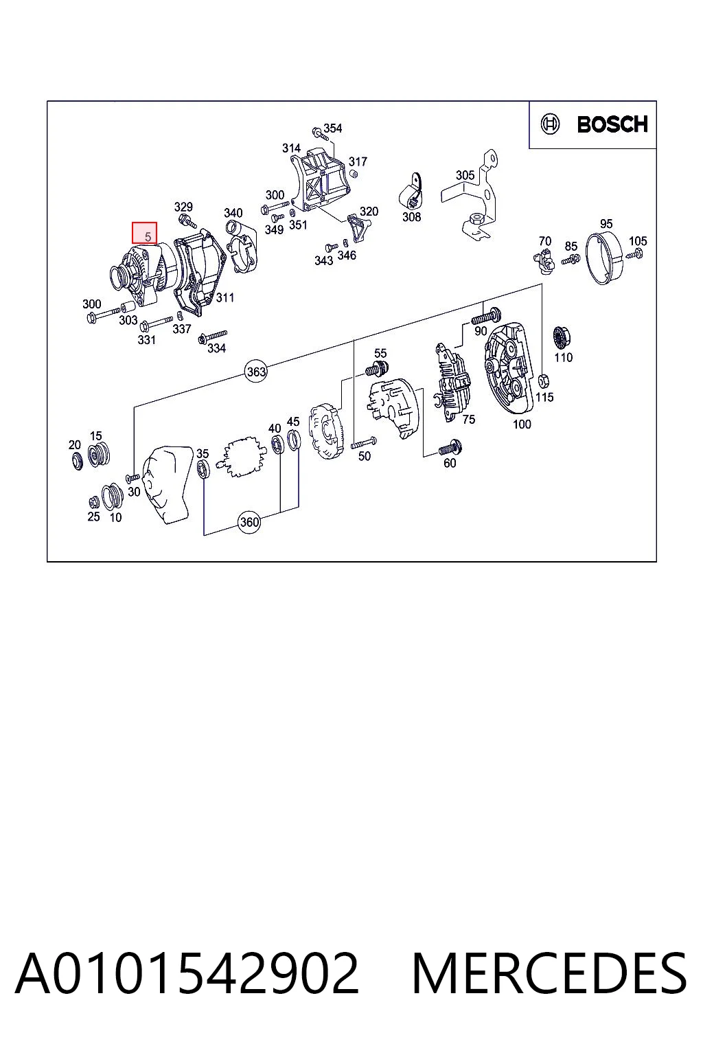 A0101542902 Mercedes Alternator