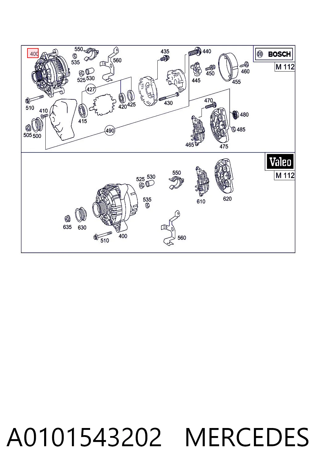 A0101543202 Mercedes Alternator