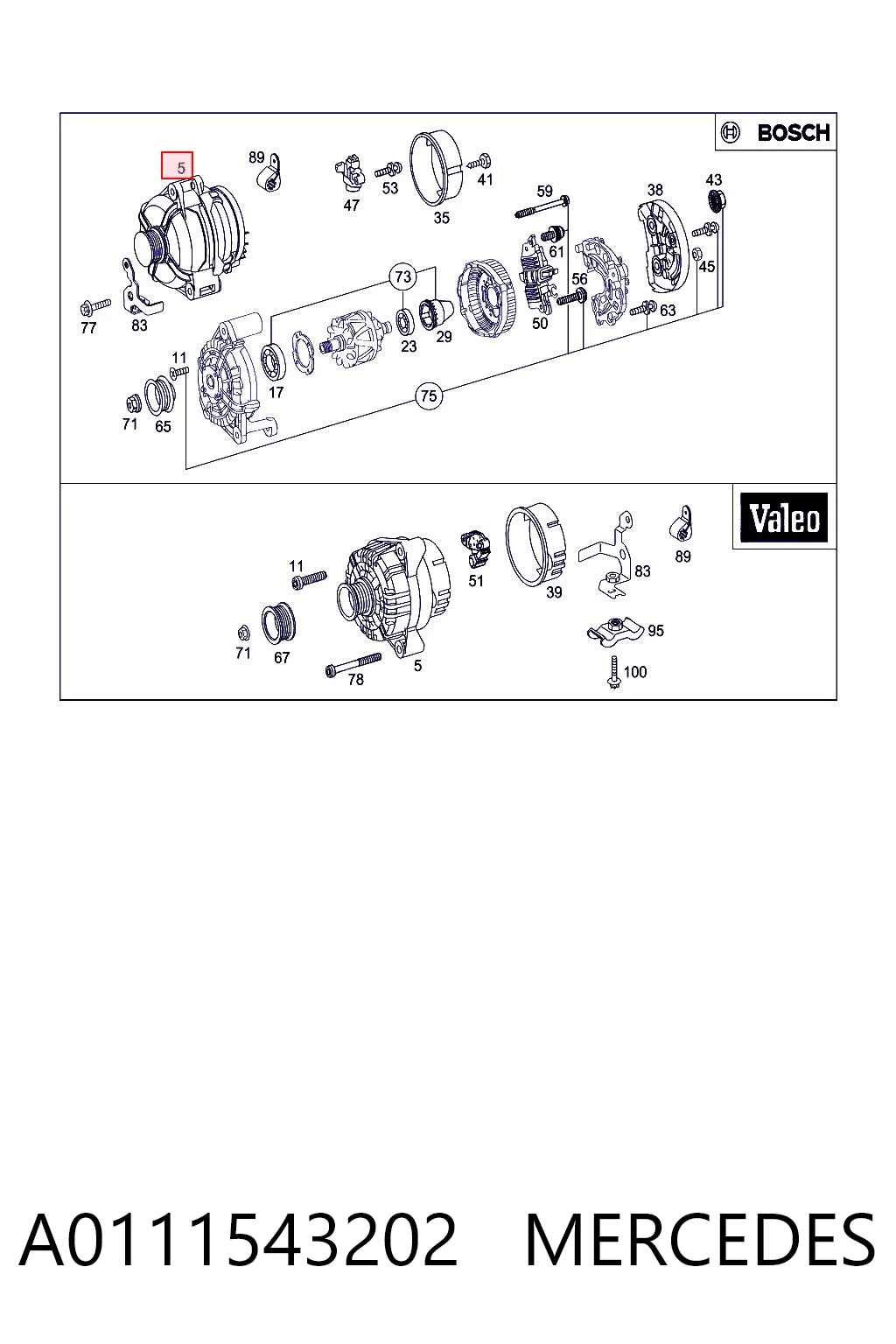 A0111543202 Mercedes Alternator