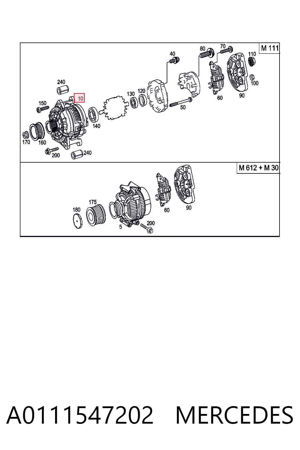 A0111547202 Mercedes Alternator