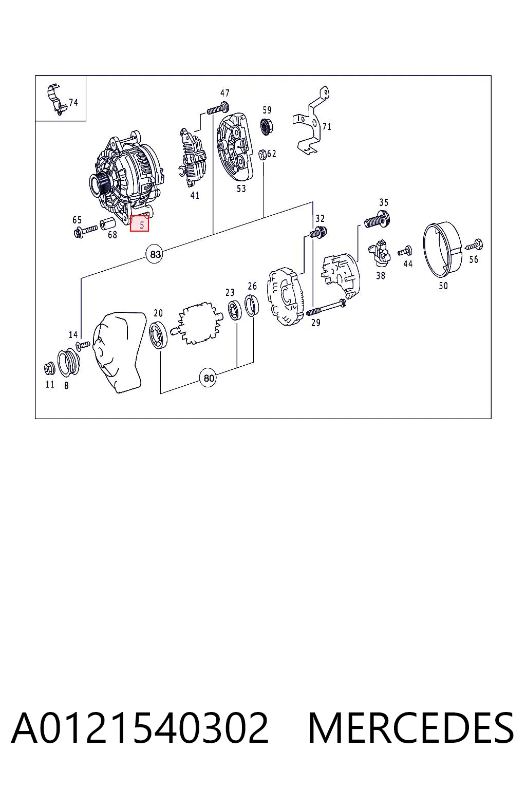 A0121540302 Mercedes Alternator