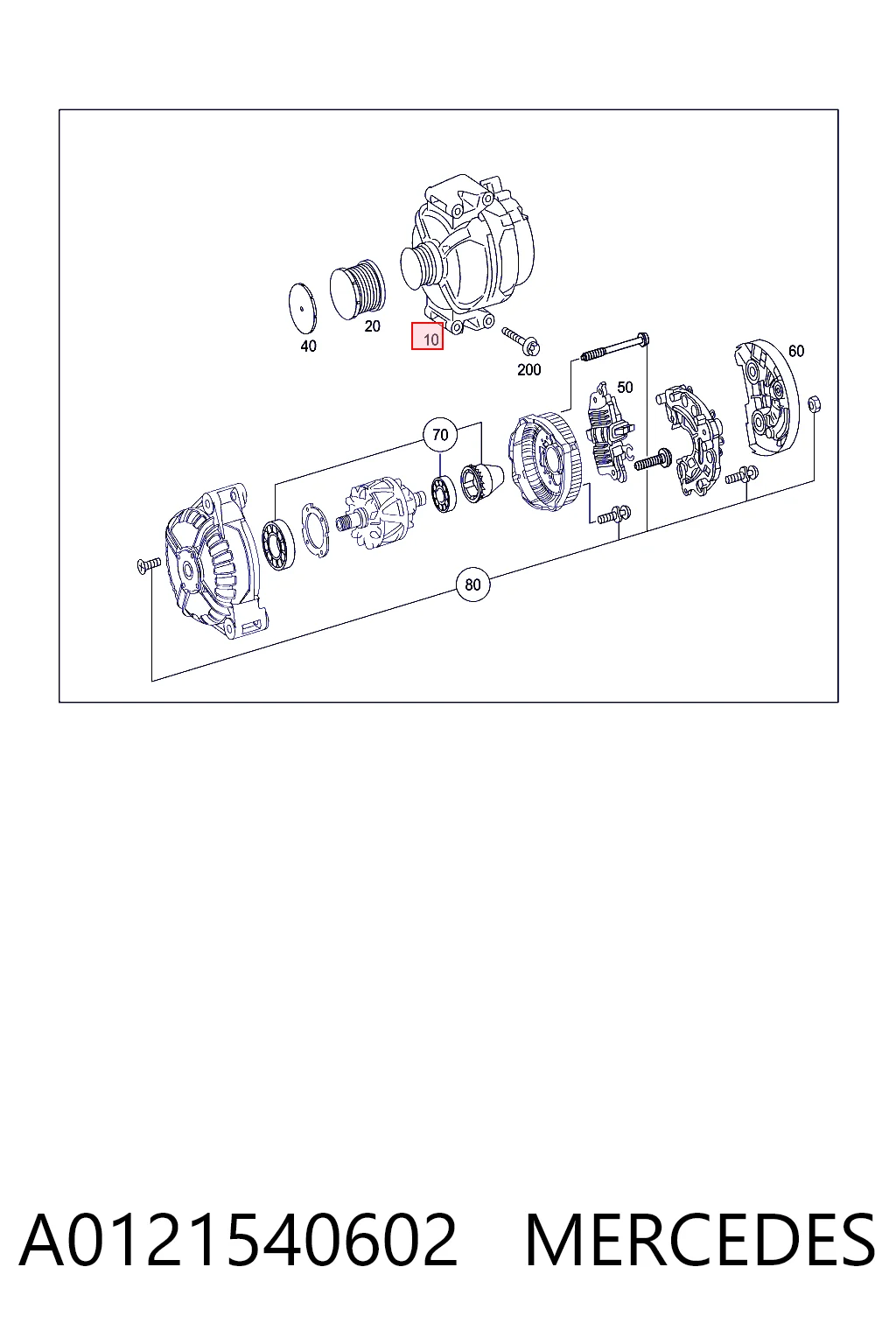 A0121540602 Mercedes Alternator