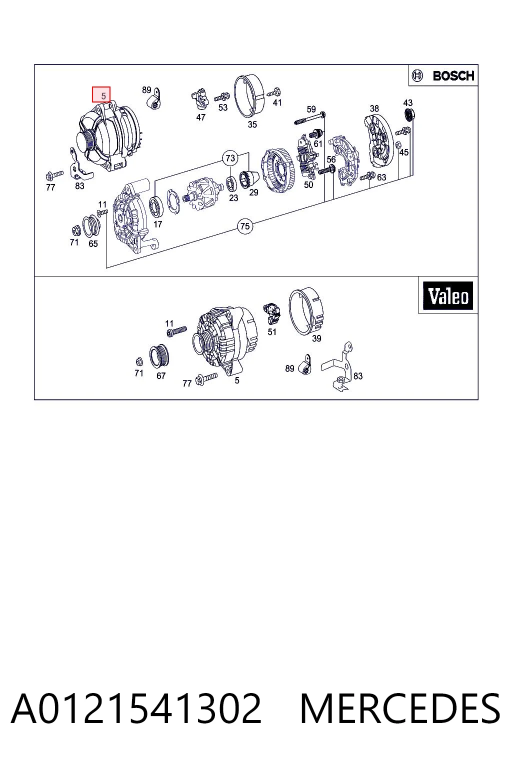 A0121541302 Mercedes Alternator