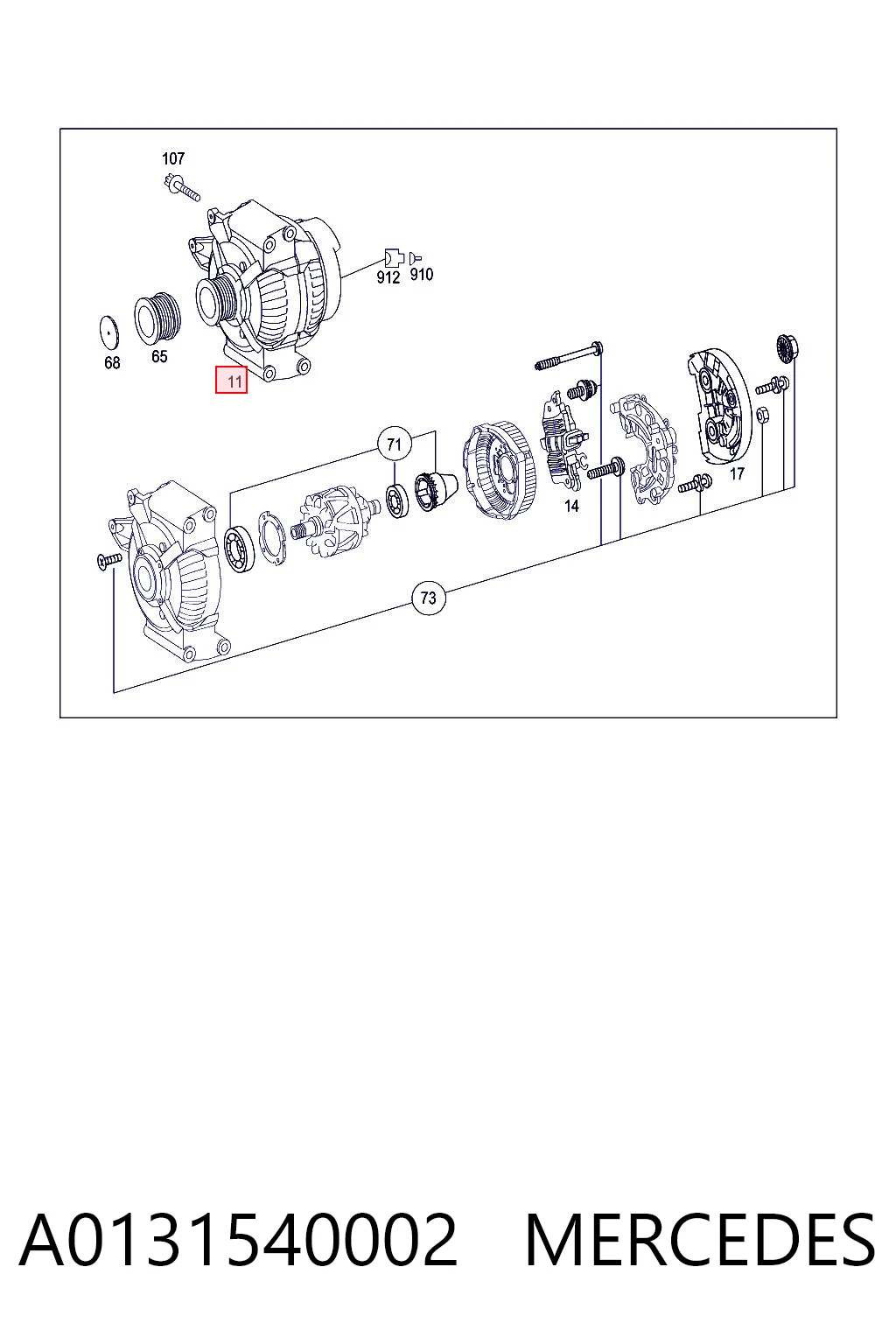 A0131540002 Mercedes Alternator