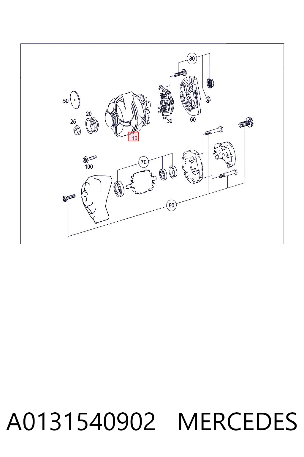 A0131540902 Mercedes Alternator
