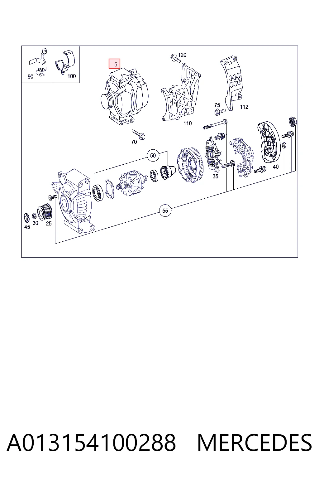 A013154100288 Mercedes Alternator