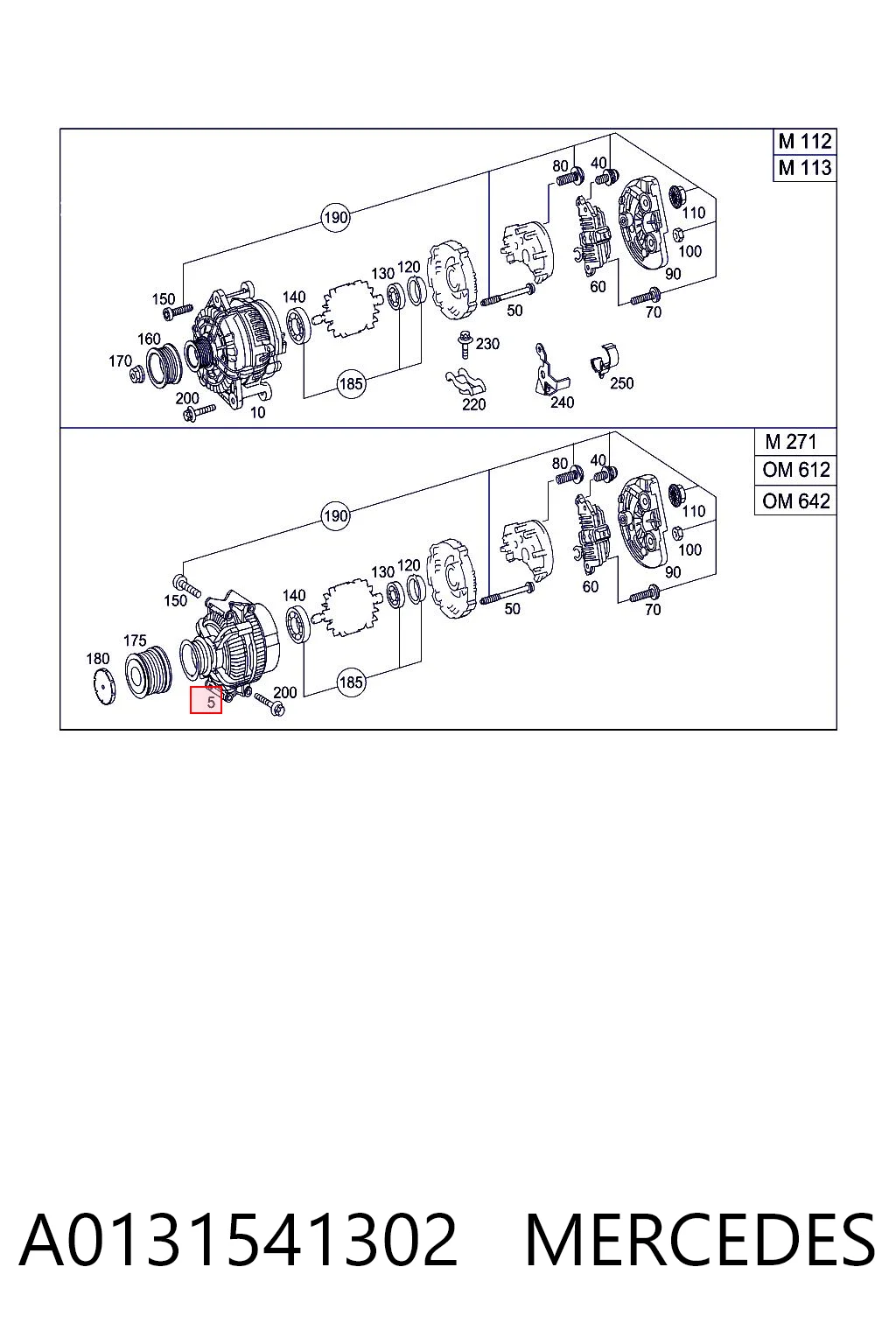 A0131541302 Mercedes Alternator