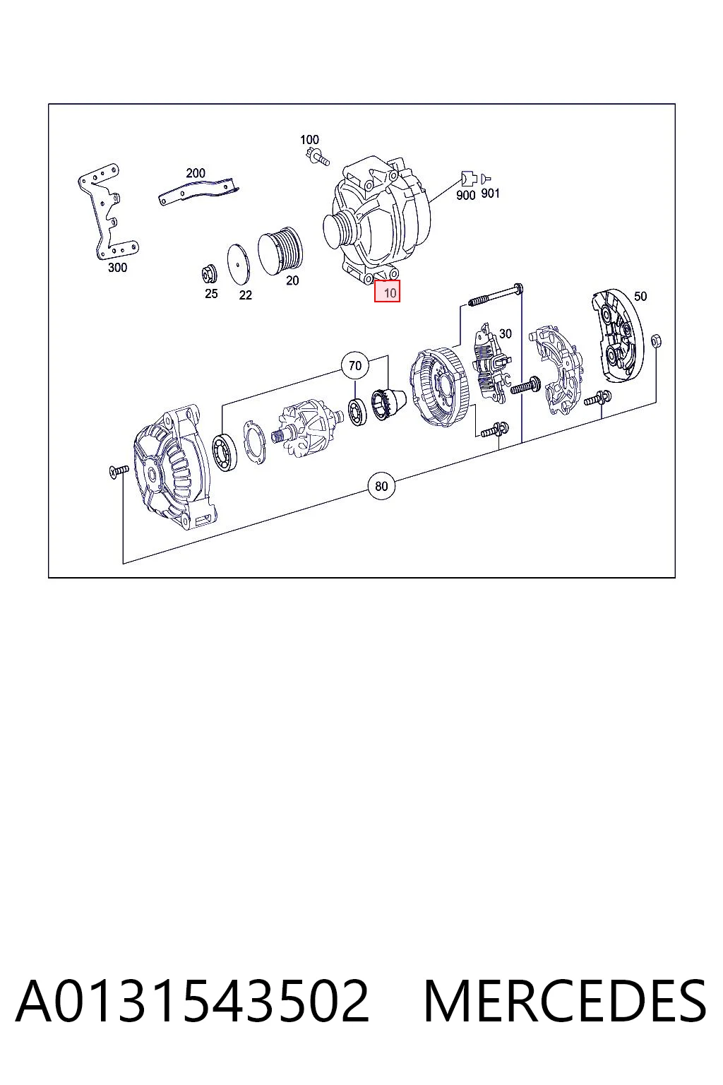 A0131543502 Mercedes Alternator