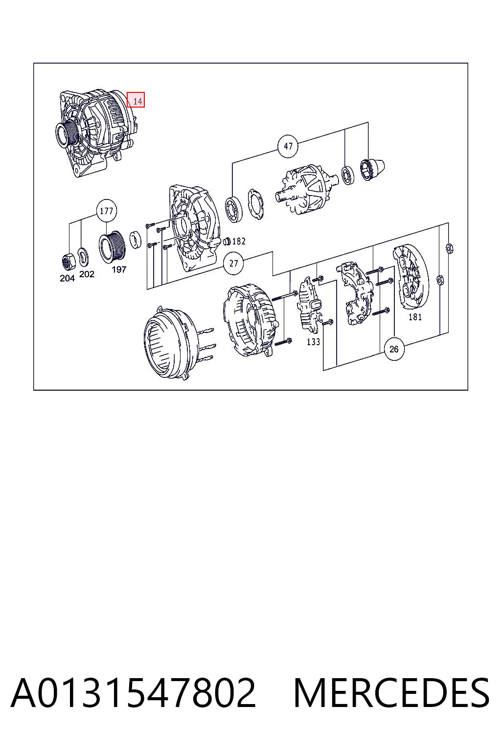A0131547802 Mercedes Alternator