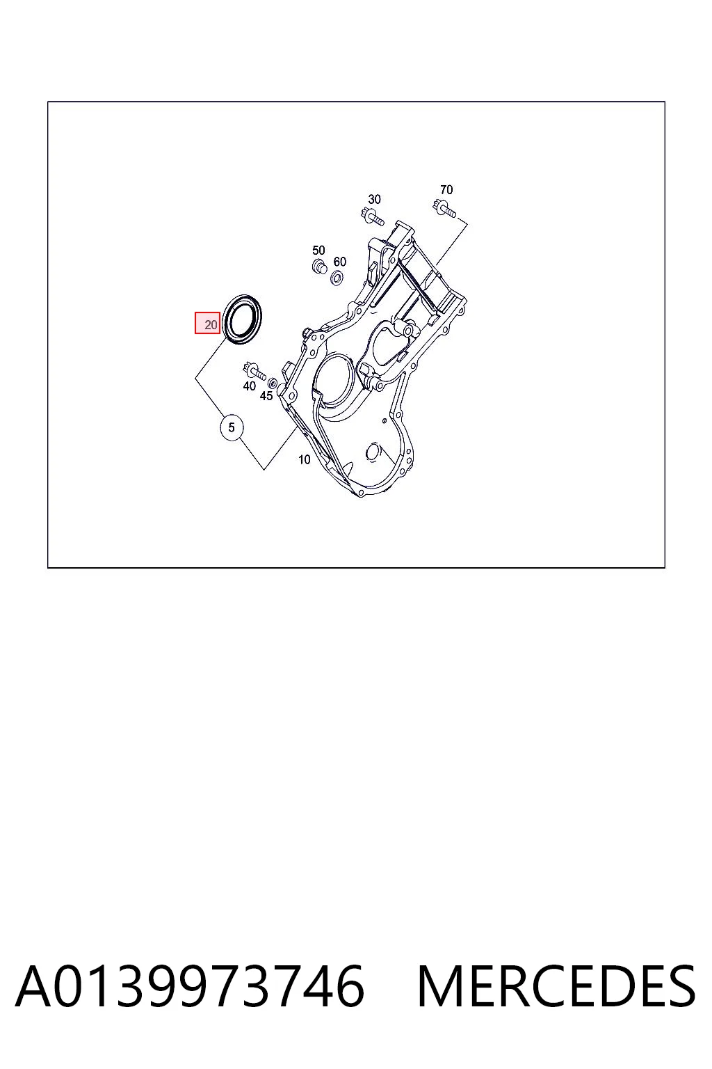 A0139973746 Mercedes Uszczelniacz wału korbowego przedni