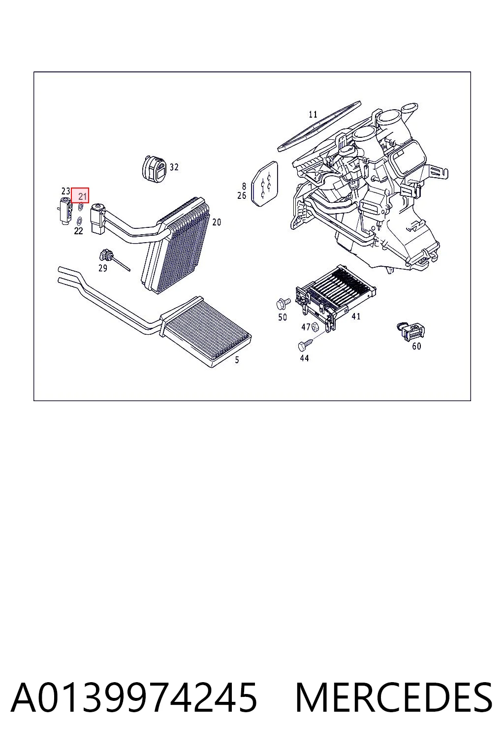 A0139974245 Mercedes Pierścień uszczelniający przewodu zwrotnego sprężarki