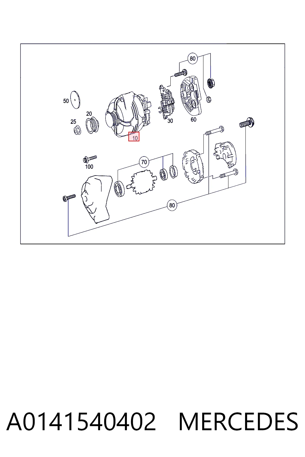 A0141540402 Mercedes Alternator