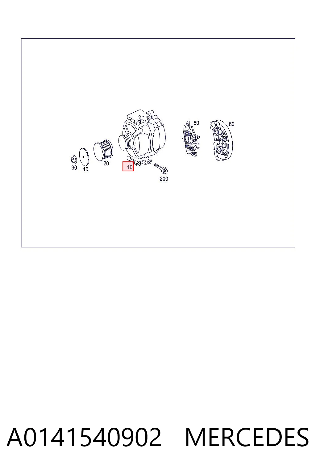 A0141540902 Mercedes Alternator