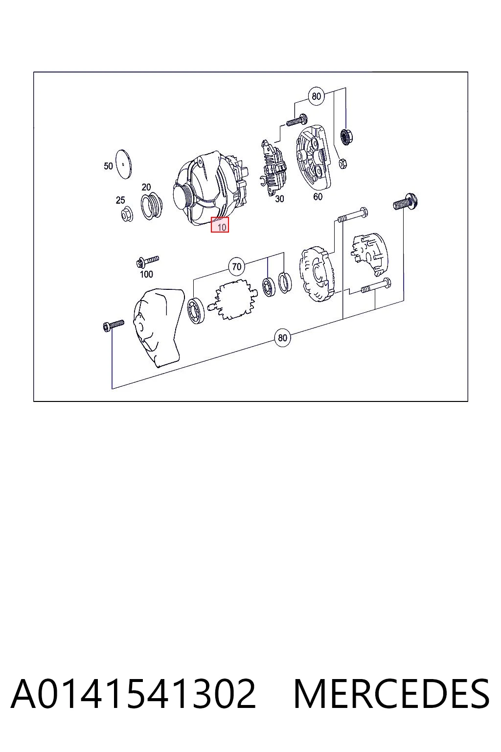 A0141541302 Mercedes Alternator