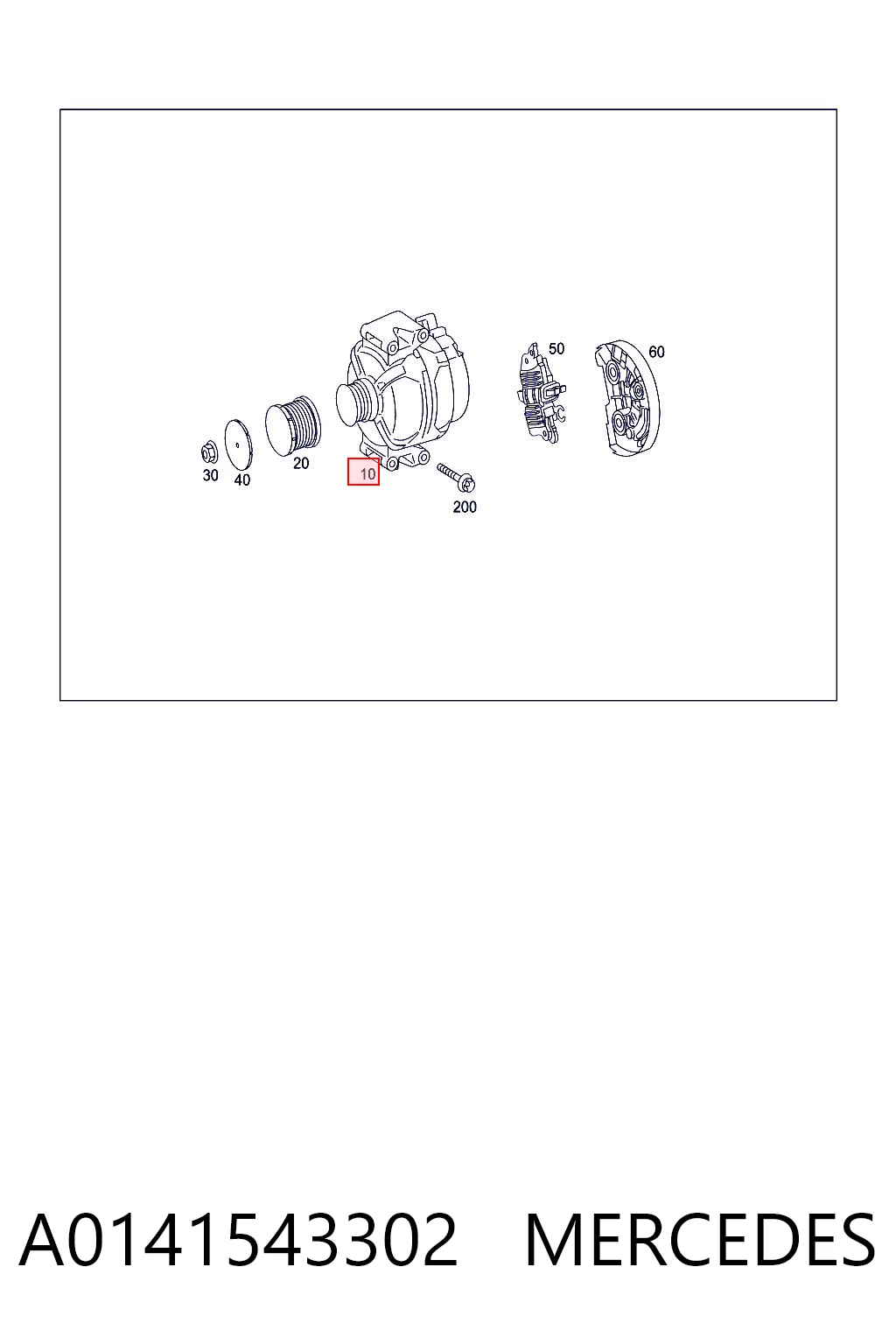 A0141543302 Mercedes Alternator