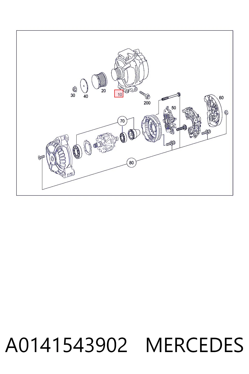 A0141543902 Mercedes Alternator