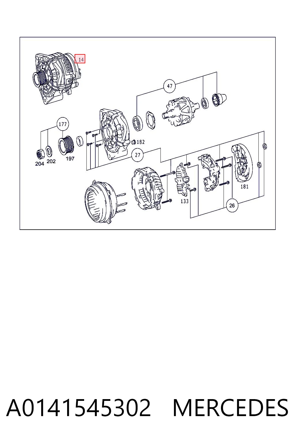 A0141545302 Mercedes Alternator