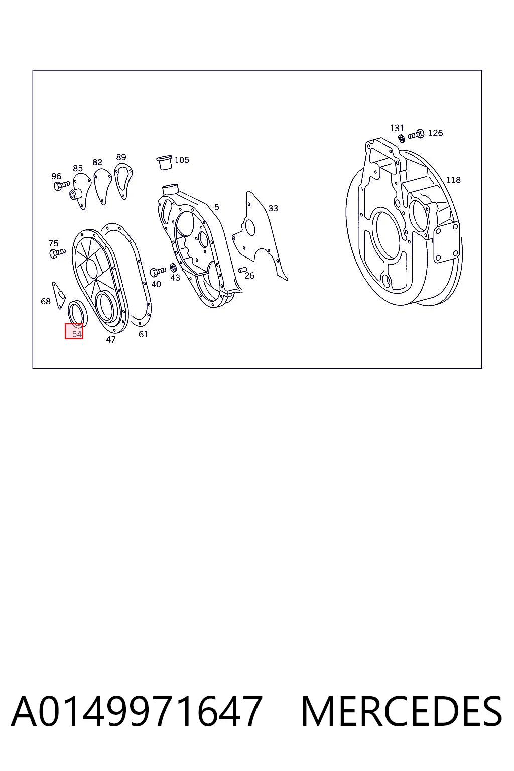 A0149971647 Mercedes Uszczelniacz wału korbowego przedni