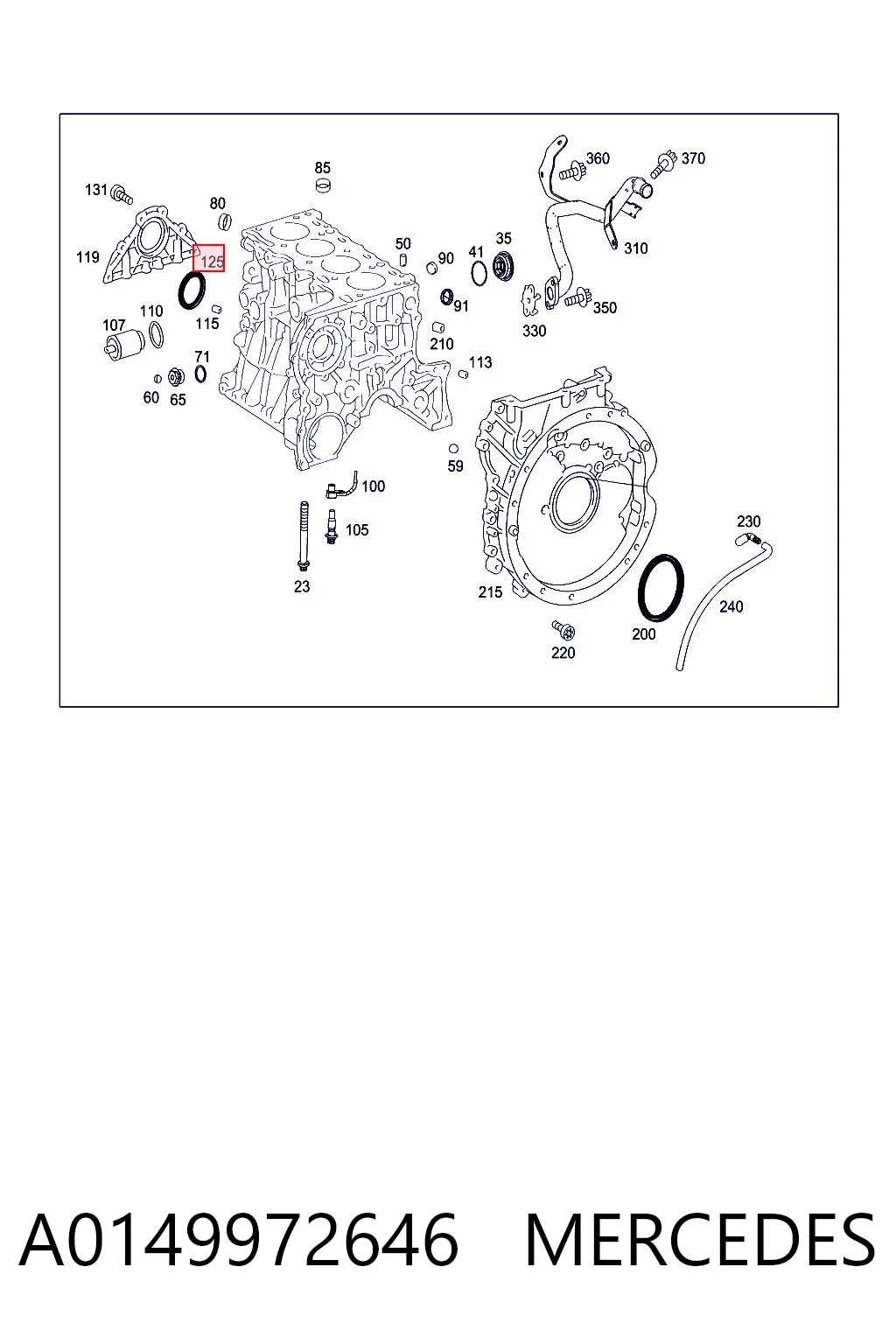 A0149972646 Mercedes Uszczelniacz wału korbowego przedni