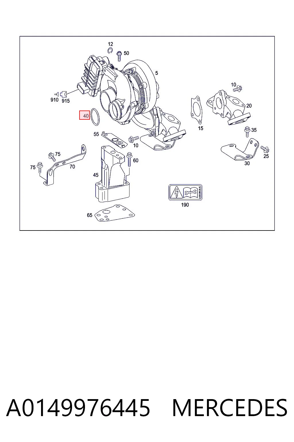 A0149976445 Mercedes Pierścień króćca turbiny, doładowywanego powietrza