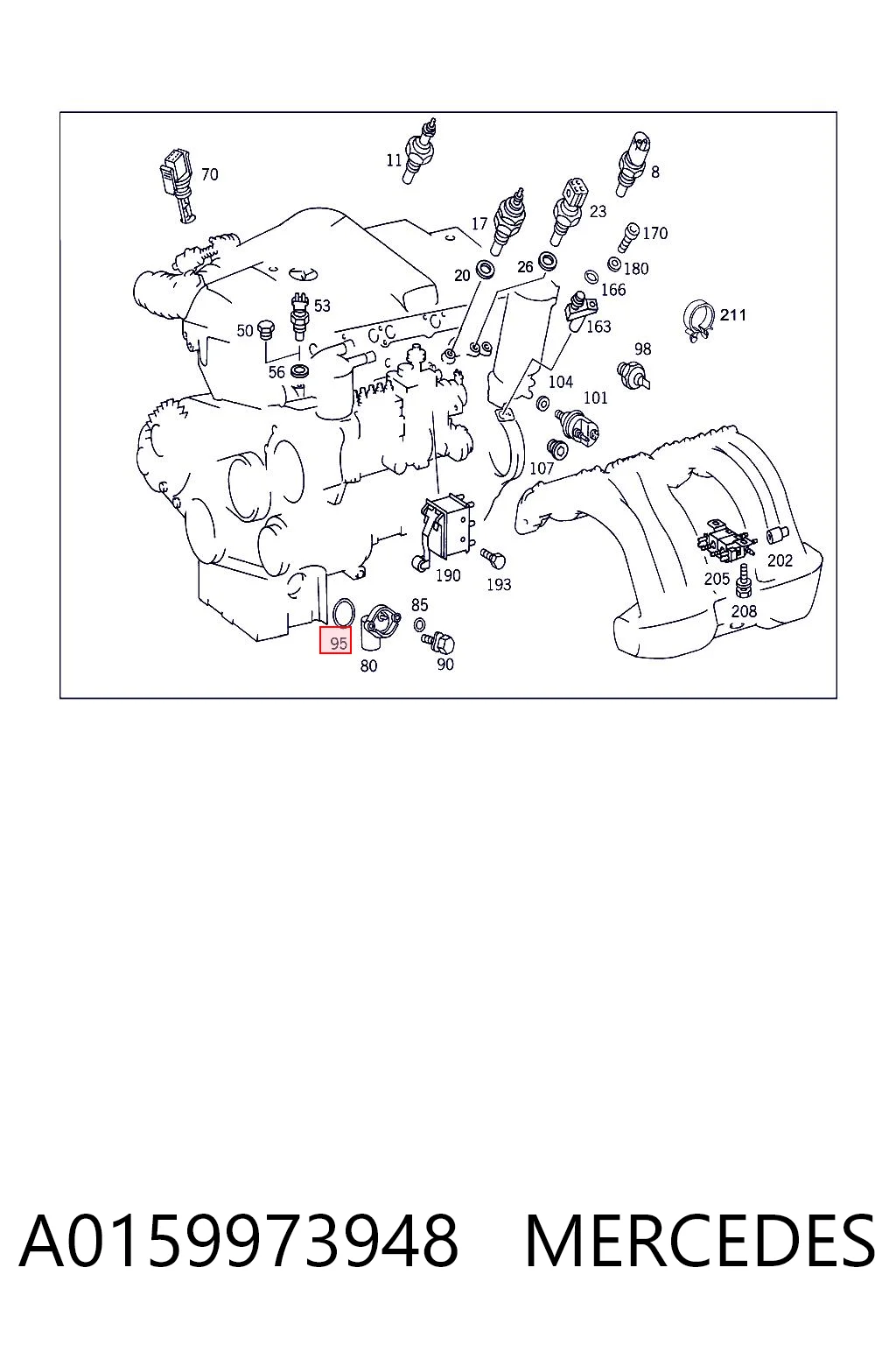 A0159973948 Mercedes Uszczelka pierścieniowa czujnika poziomu oleju