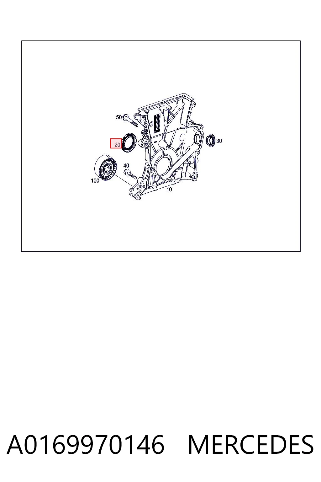 A0169970146 Mercedes Uszczelniacz wału korbowego przedni