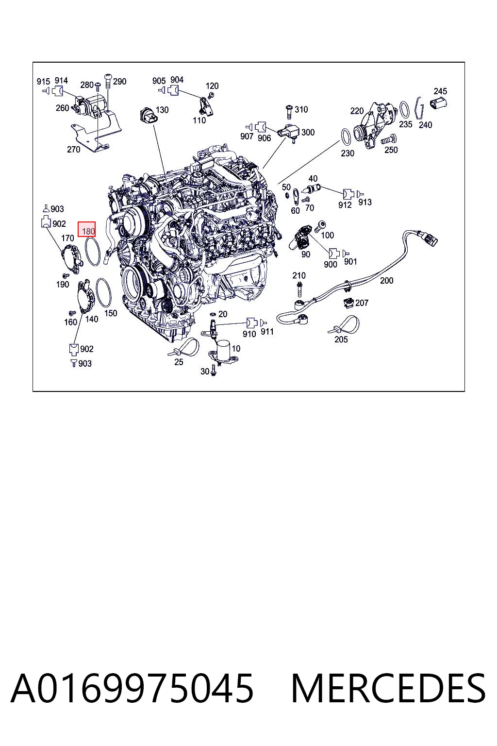 A0169975045 Mercedes Uszczelka regulatora faz rozrządu