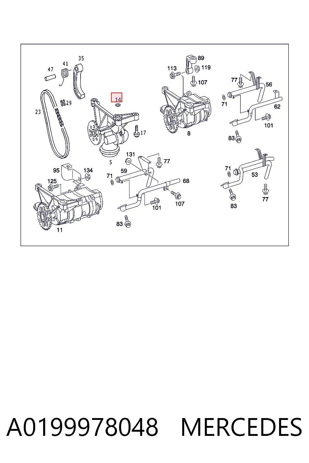 A0199978048 Mercedes Uszczelka pompy oleju