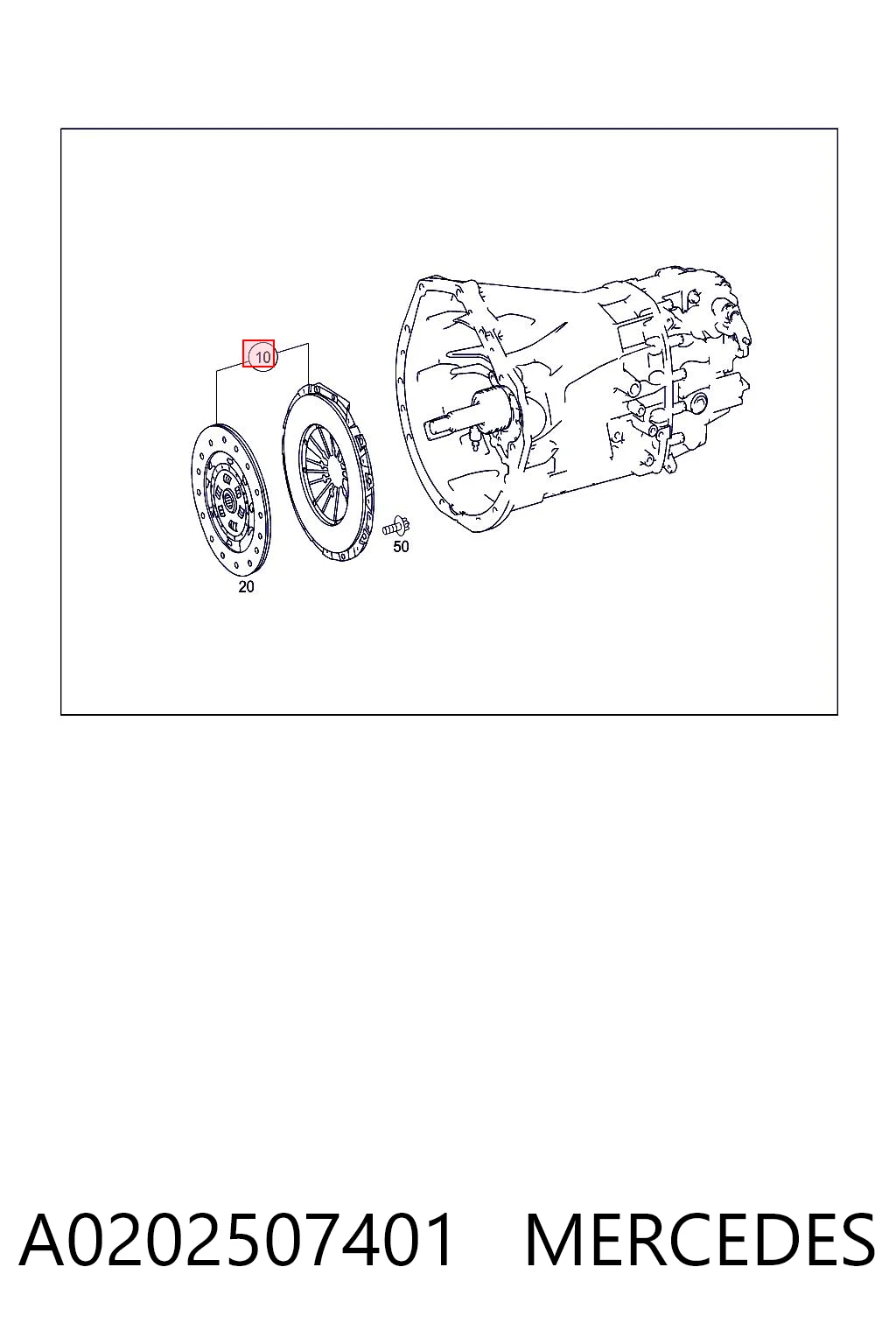 Zestaw sprzęgła (3 części) A0202507401 VAG