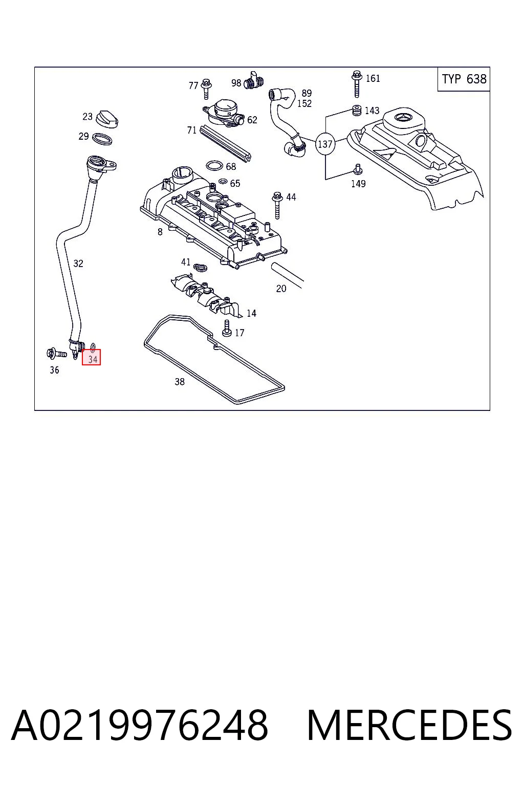 A0219976248 Mercedes Uszczelka korka miski olejowej