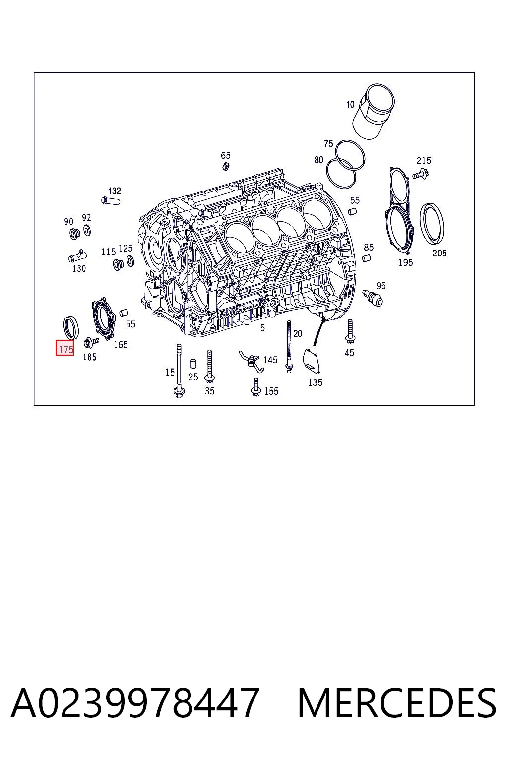 A0239978447 Mercedes Uszczelniacz wału korbowego przedni