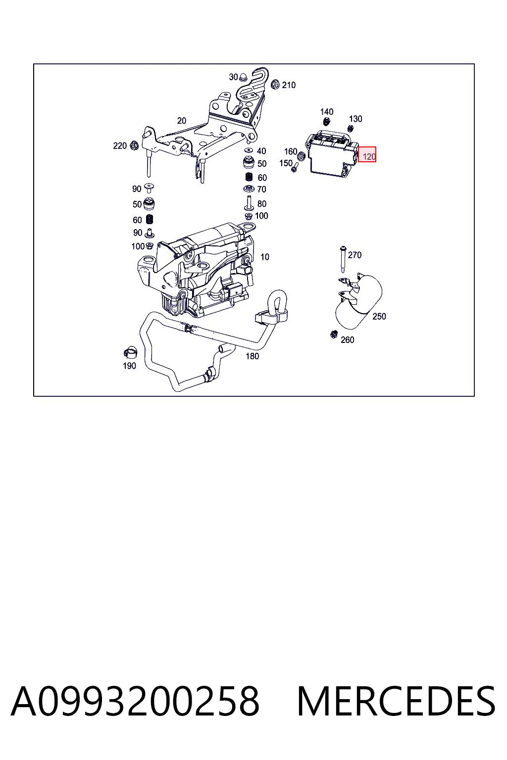 A0993200258 Mercedes Blok zaworów zawieszenia regulowanego