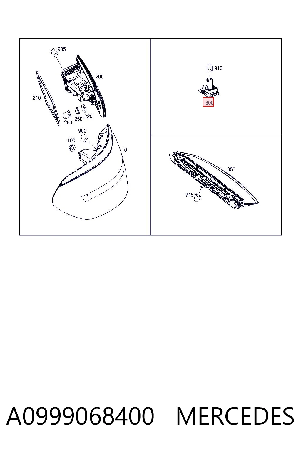 A0999068400 Mercedes Lampa oświetlenia tylnej tablicy rejestracyjnej