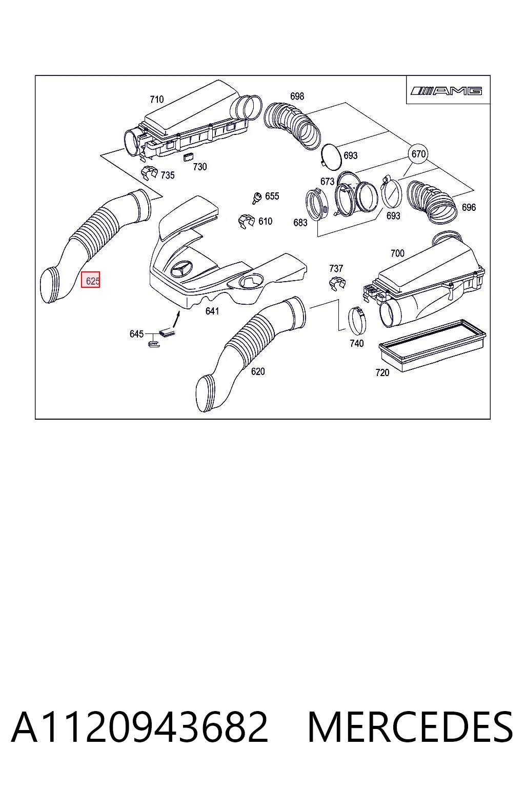 A1120943682 Mercedes Wlot powietrza do filtra powietrza