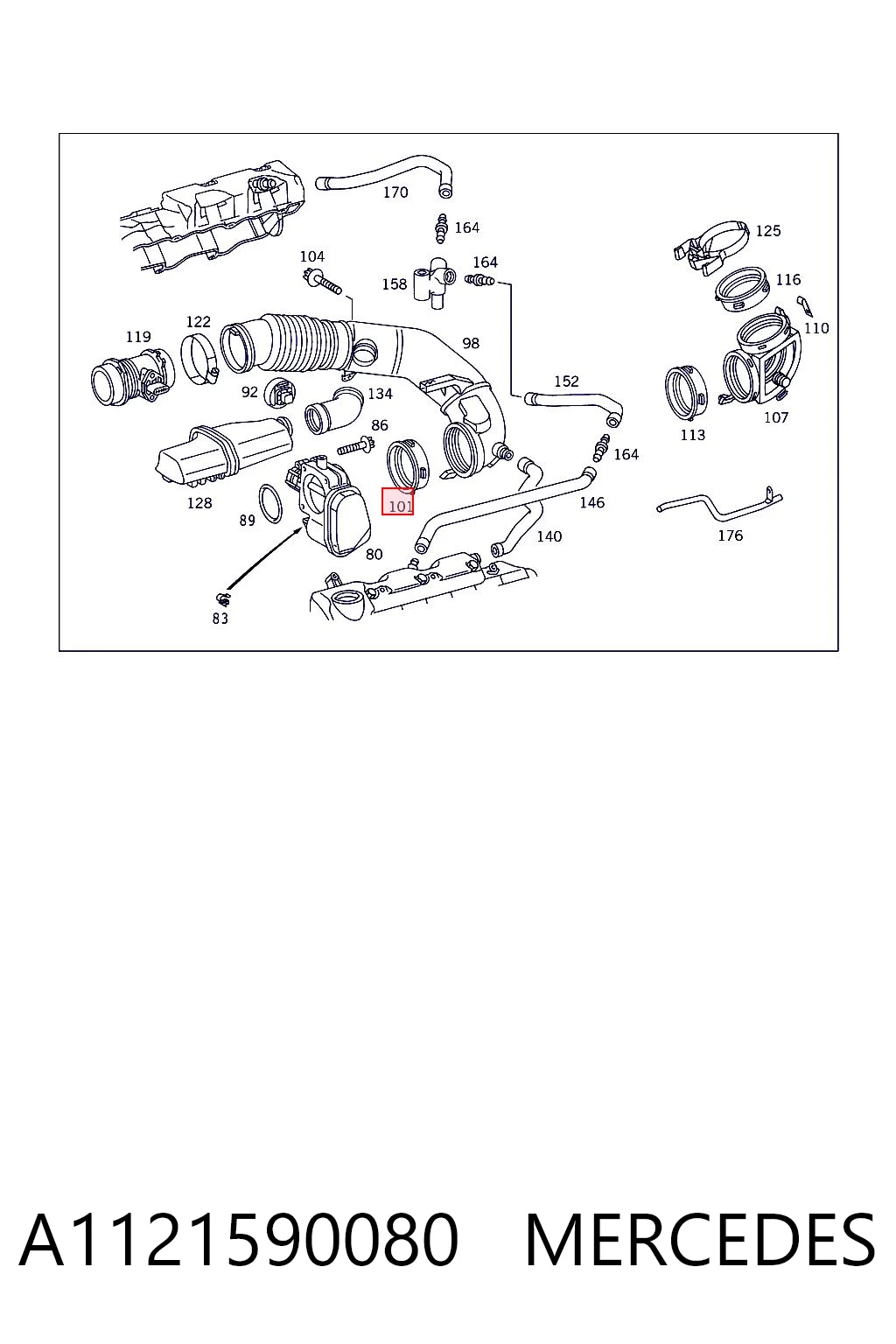 A1121590080 Mercedes Uszczelka przepustnicy