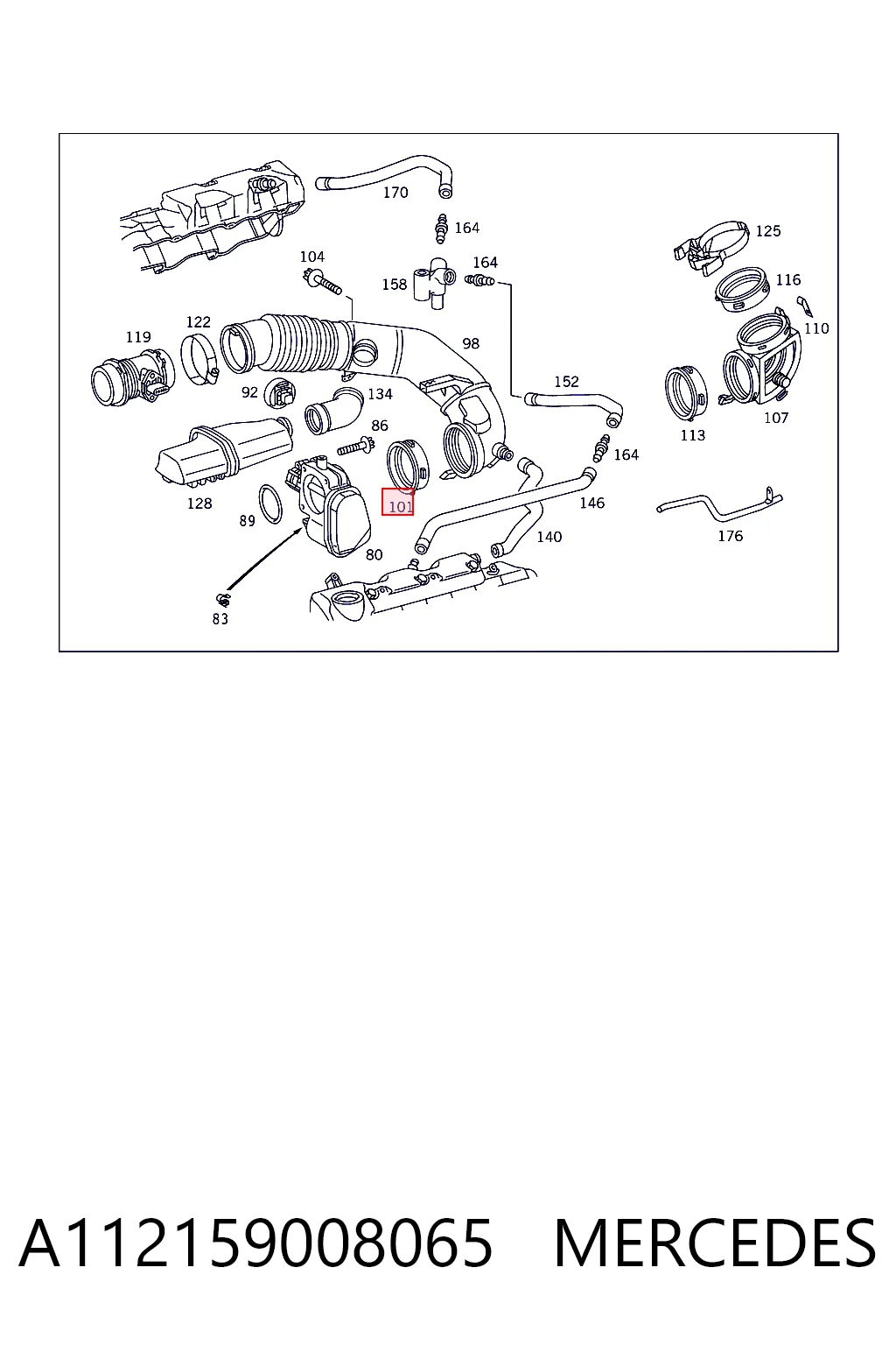 A112159008065 Mercedes Uszczelka przepustnicy