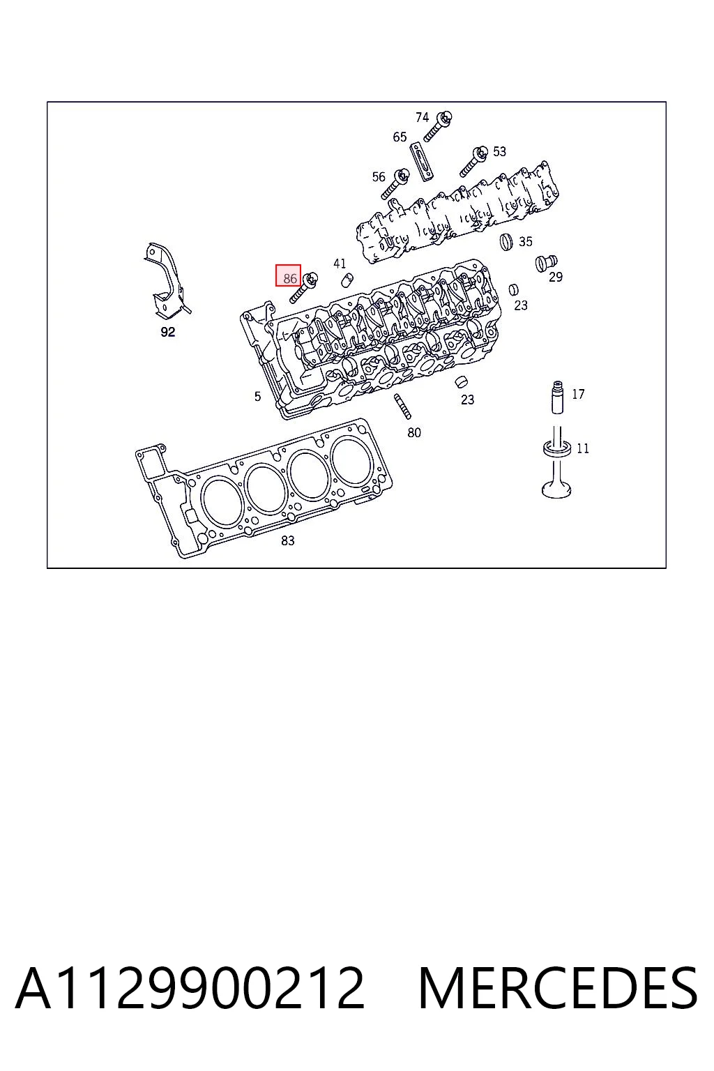 A1129900212 Mercedes Śruba głowicy cylindrów
