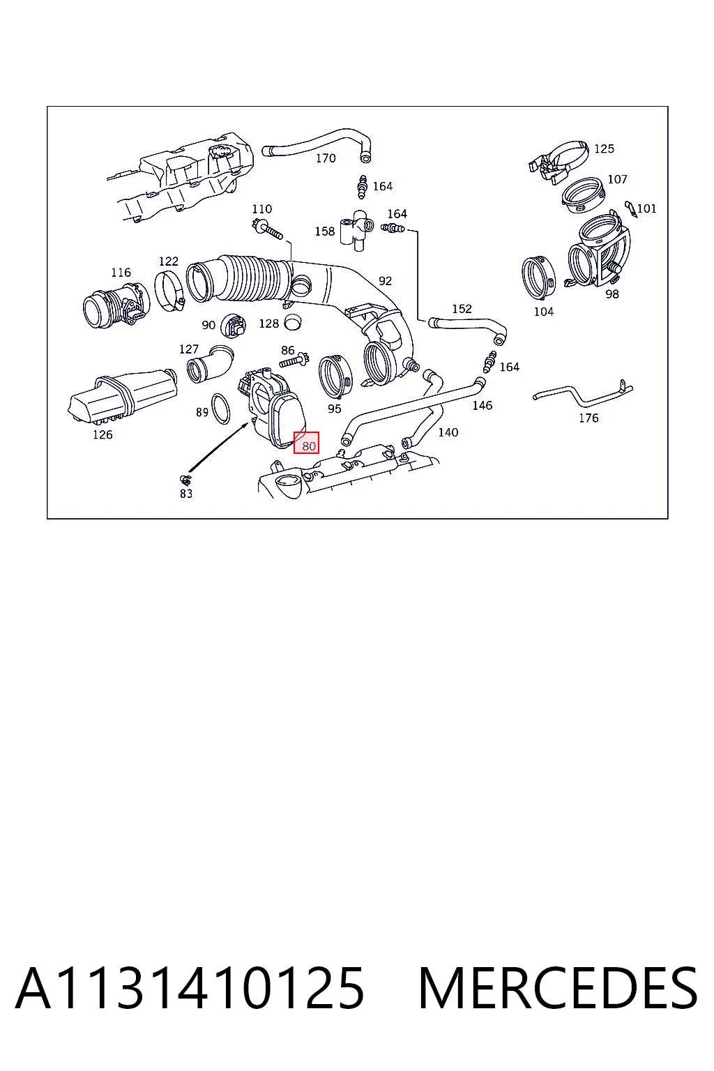 A1131410125 Mercedes Przepustnica, komplet