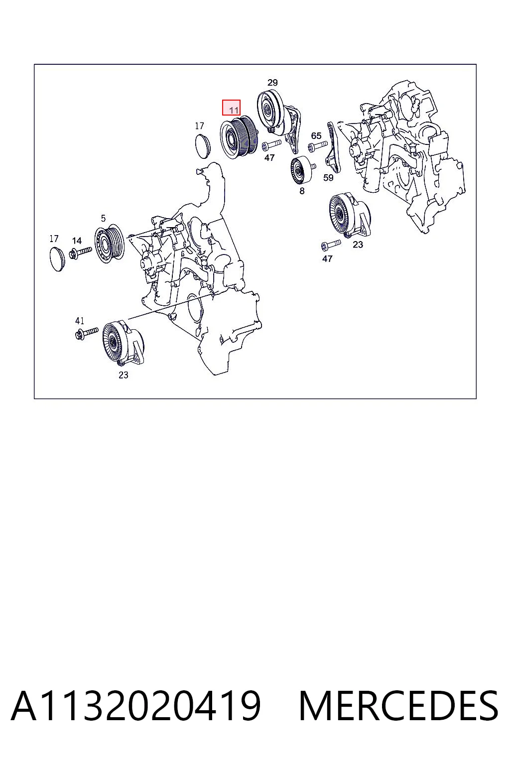 A1132020419 Mercedes Rolka napinacza paska napędowego