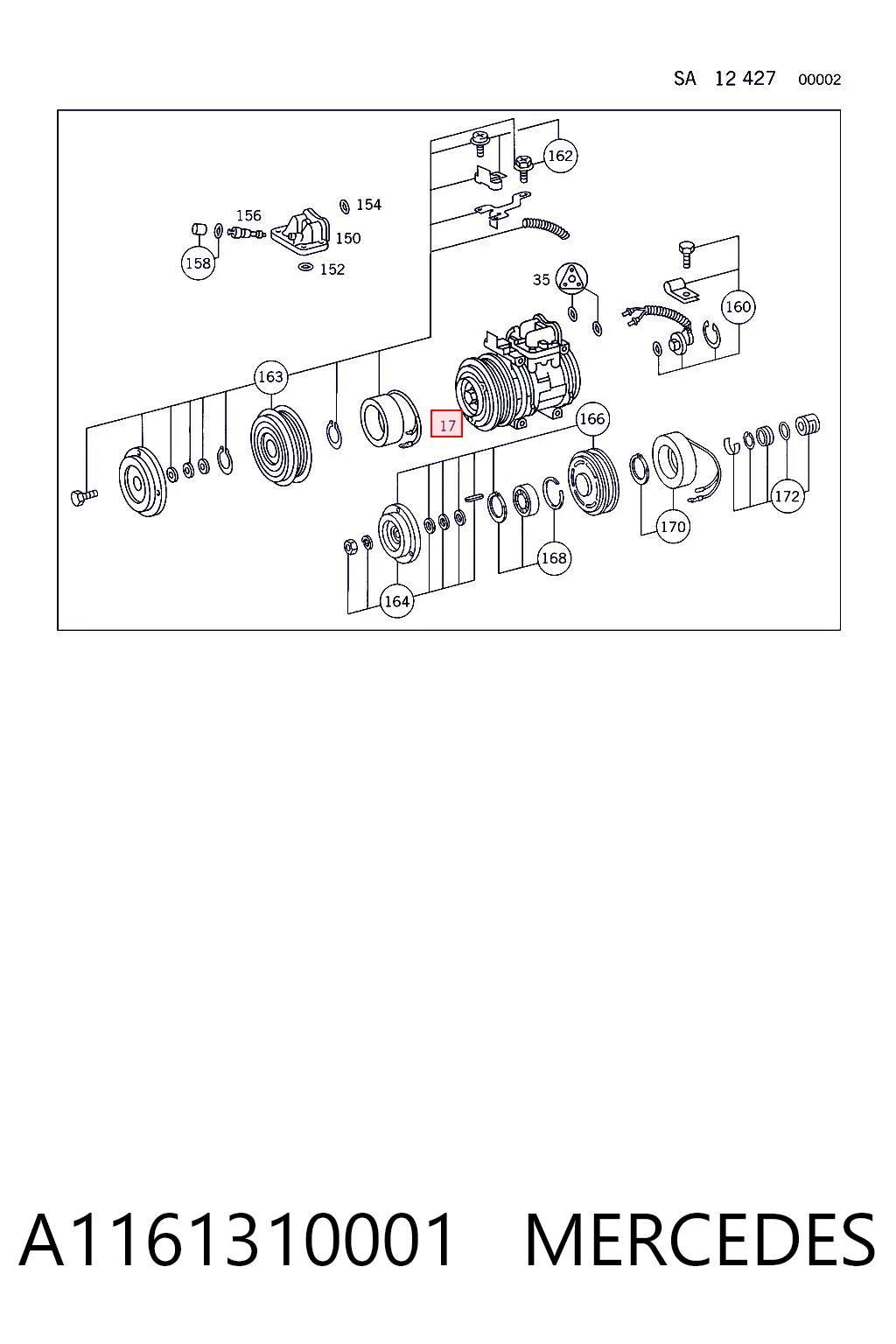 A1161310001 Mercedes Sprężarka klimatyzacji