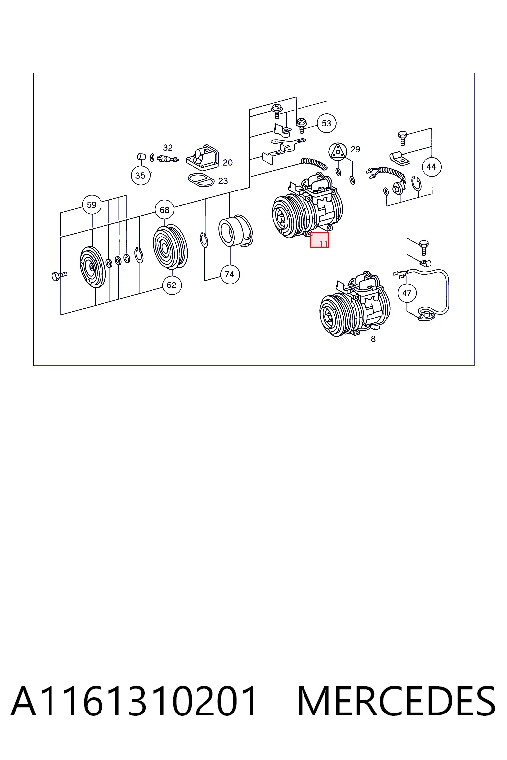A1161310201 Mercedes Sprężarka klimatyzacji