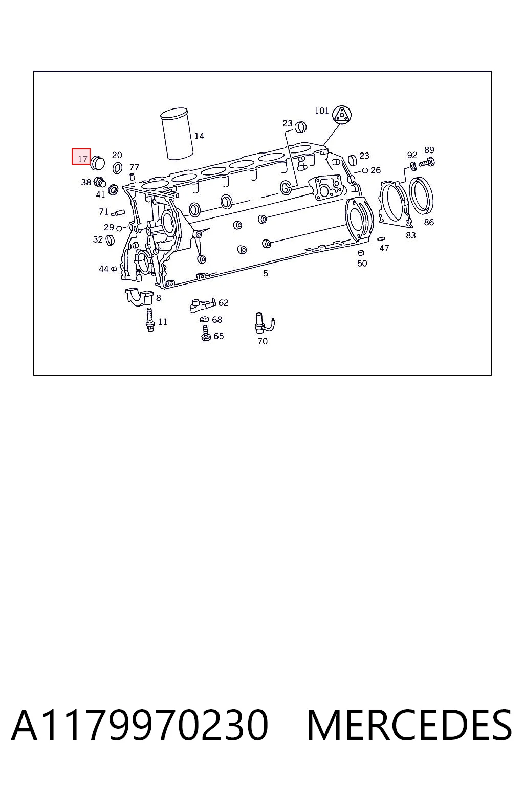 Zaślepka głowicy cylindrów/bloku cylindrów do Mercedes Sprinter I 4-t 904