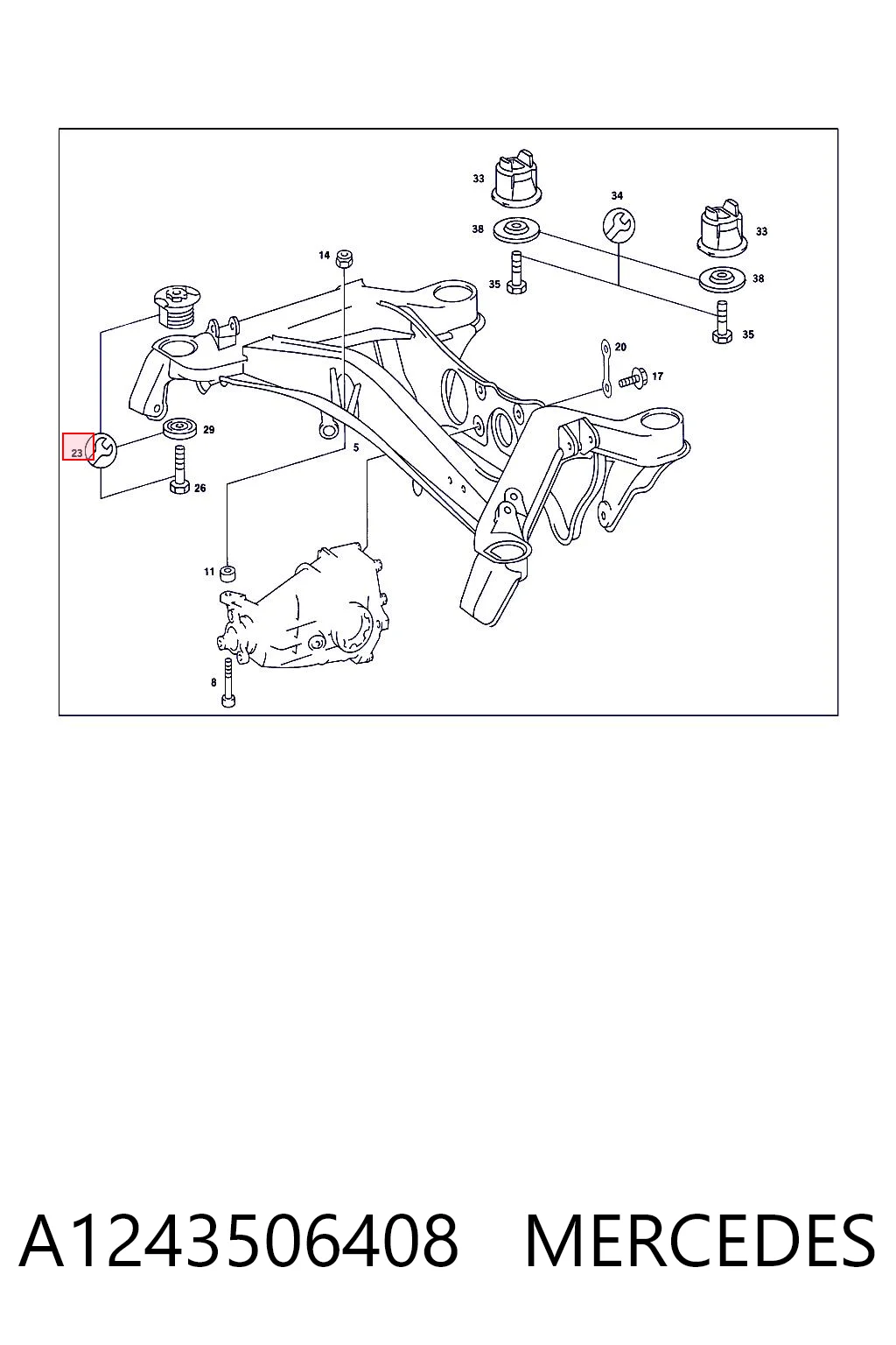 A1243506408 Mercedes Silentblock tylnej belki