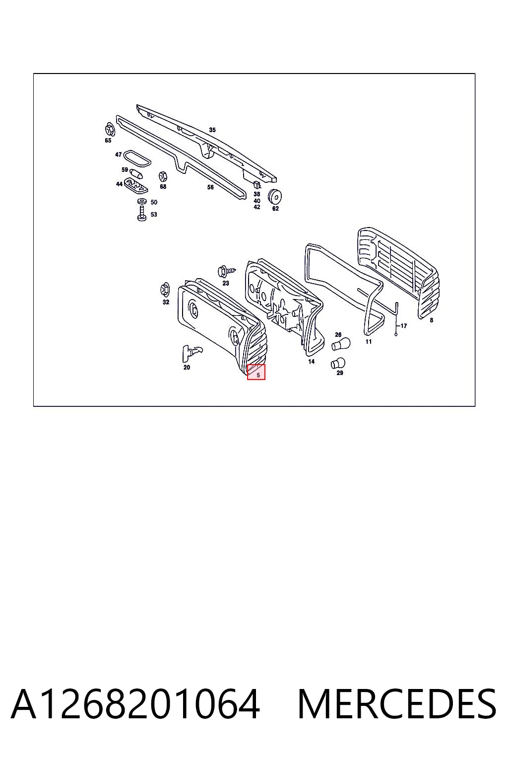 Lampa zespolona tylna prawa do Mercedes S  W126