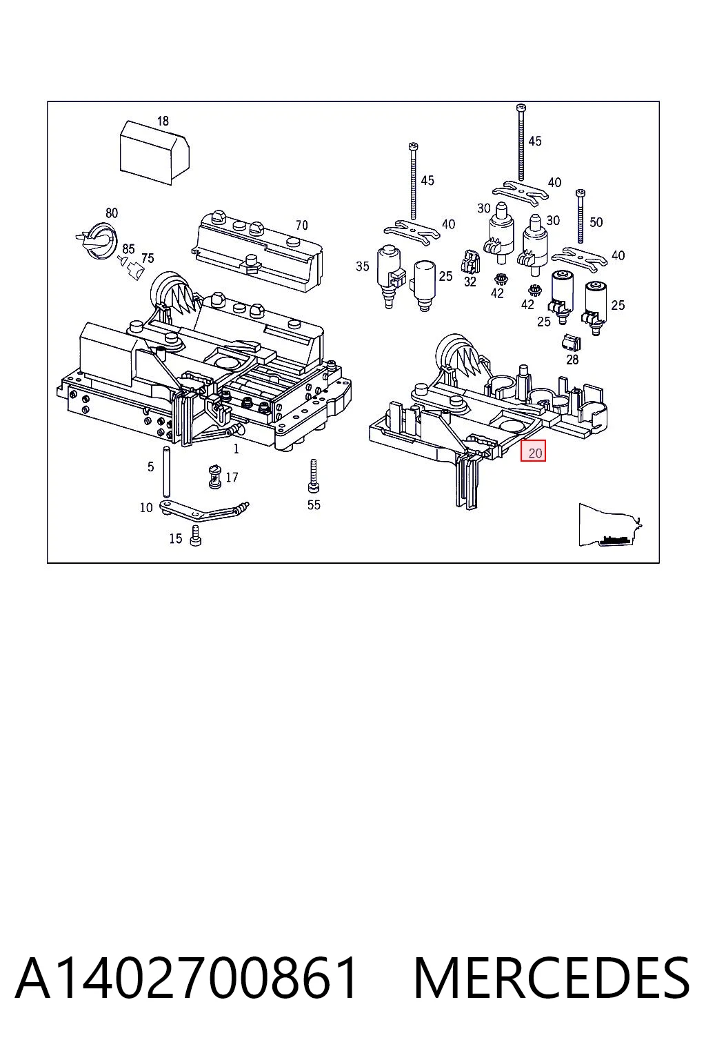 A1402700861 Mercedes Elektroniczna płyta automatycznej skrzyni biegów