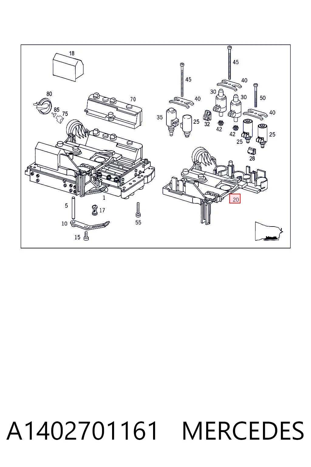 A1402701161 Mercedes Elektroniczna płyta automatycznej skrzyni biegów