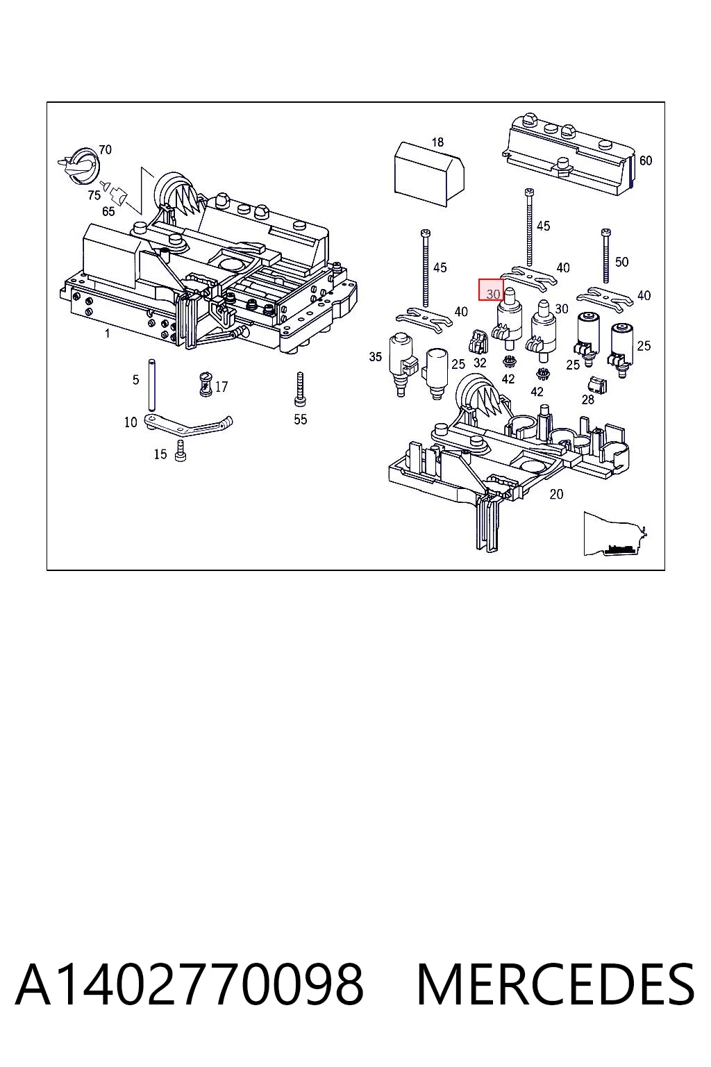 A1402770098 Mercedes Solenoid automatycznej skrzyni biegów