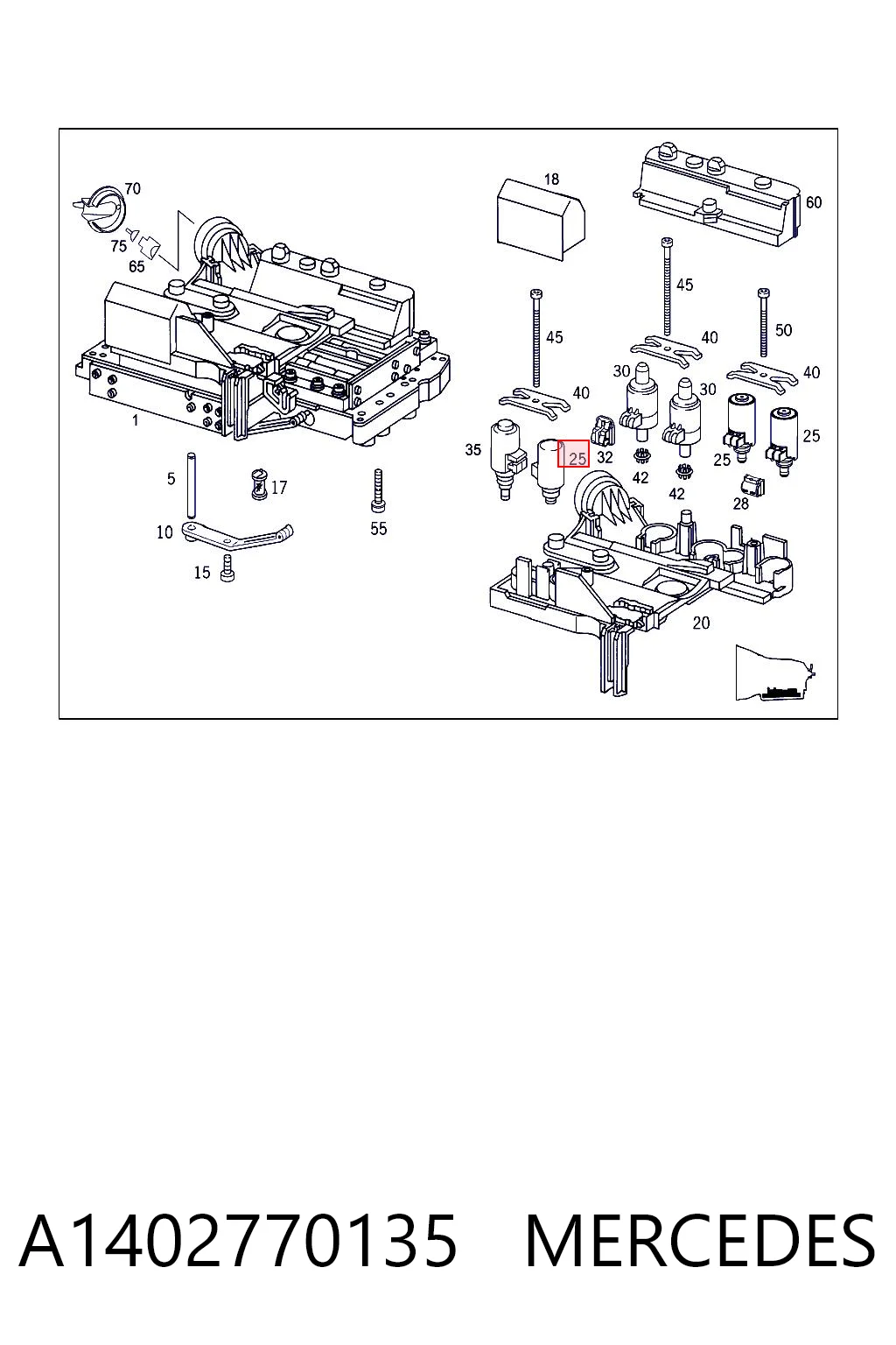 A1402770135 Mercedes Solenoid automatycznej skrzyni biegów