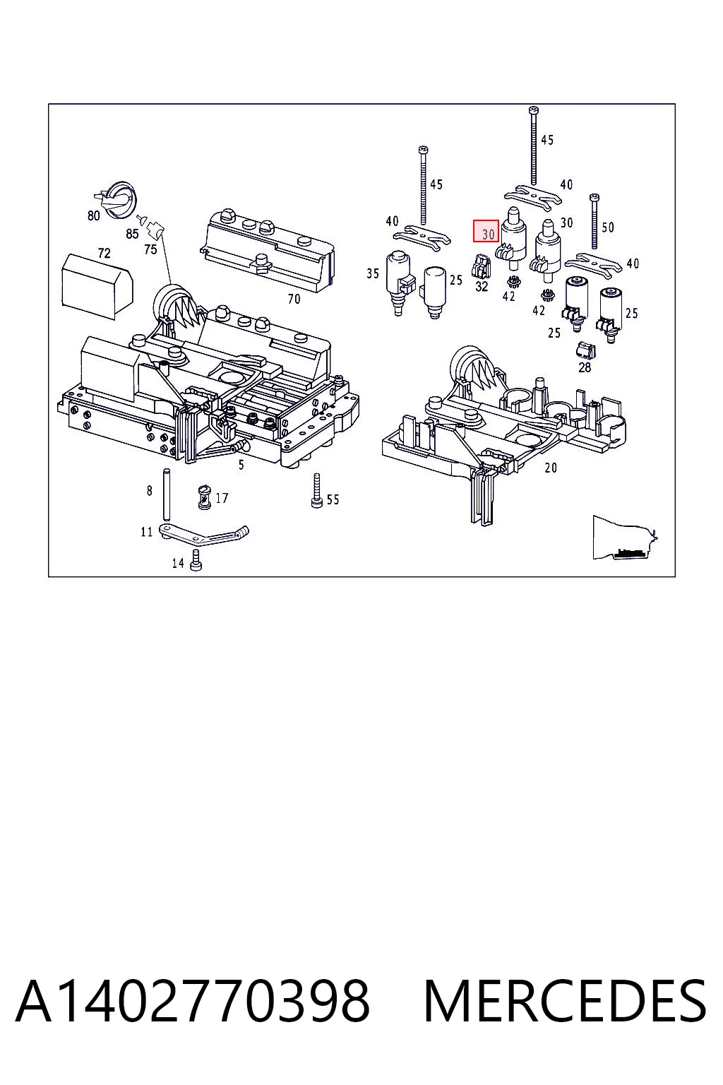 A1402770398 Mercedes Solenoid automatycznej skrzyni biegów